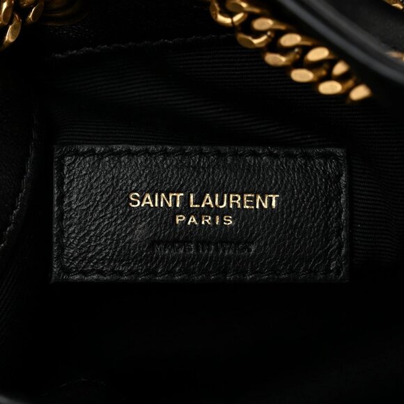Saint Laurent YSL Leather Matelasse Monogram Joe Nano Bucket Shoulder Bag Black - Picture 6 of 8